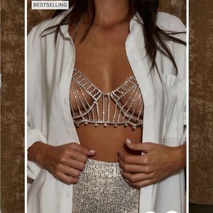 RHINESTONE HALTER BRALETTE
